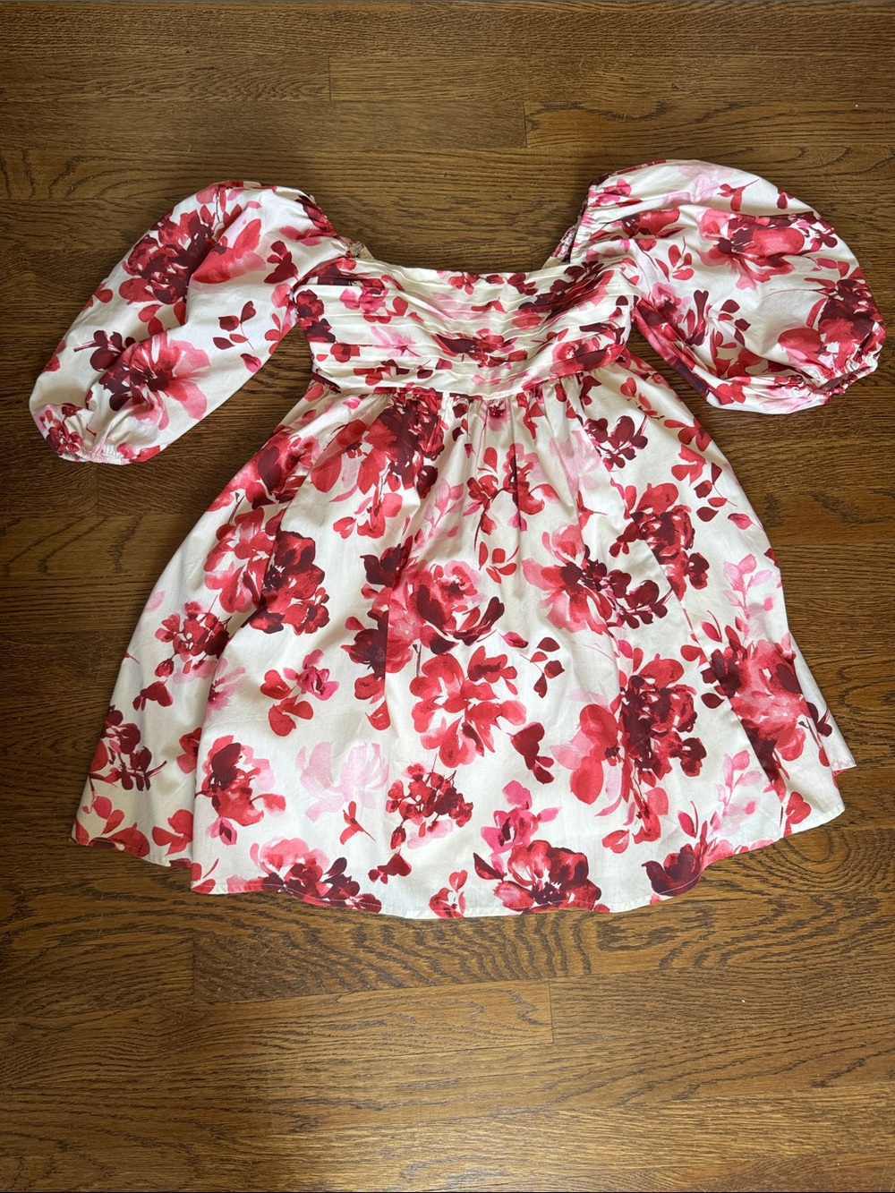 Abercrombie & Fitch White Mini Dress with Pink & Red Floral Print